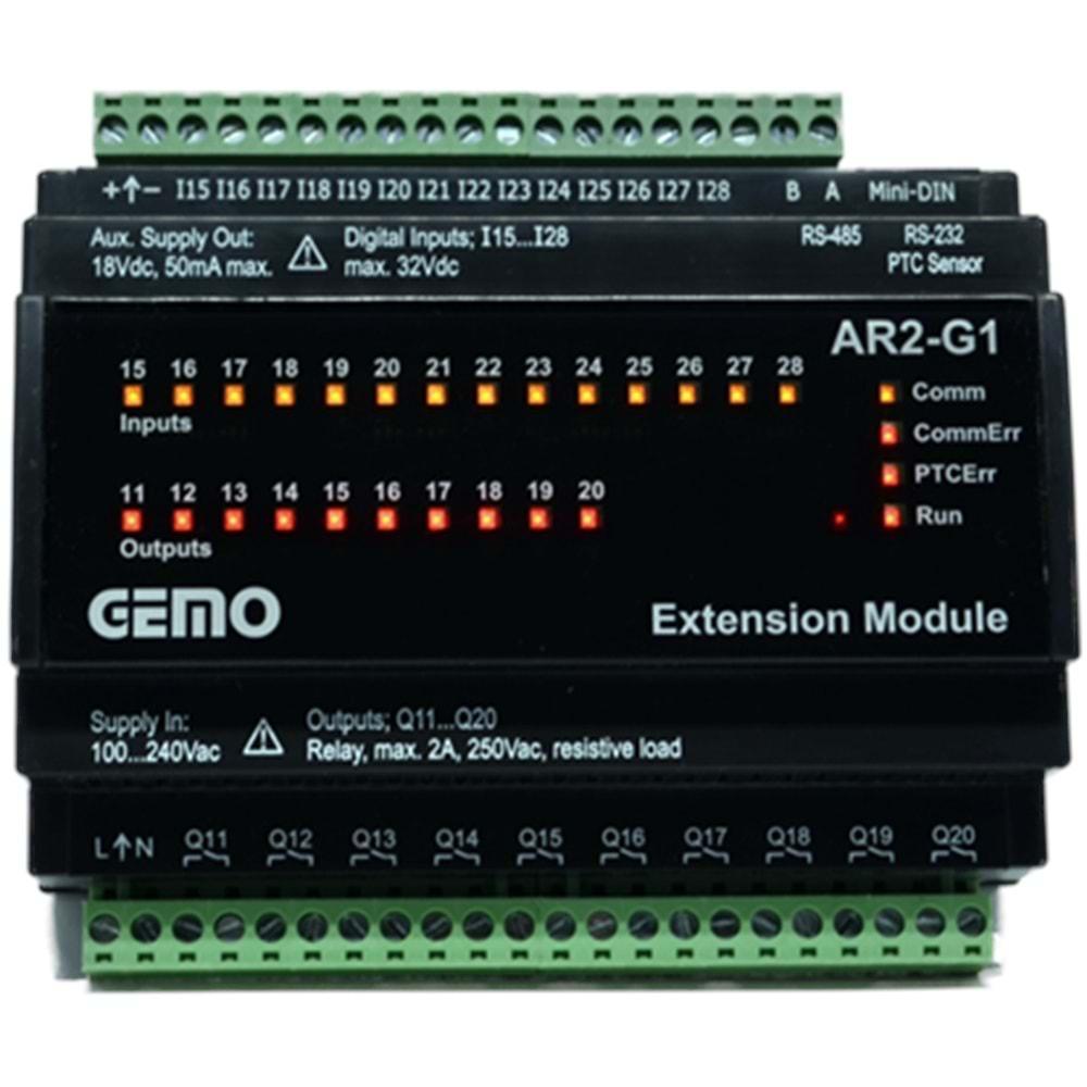 GEMO AR2-G1-230VAC-12D2A (230Vac,12-DİJ+2-ANA/10-RÖLE,PLC CPU MODÜL)