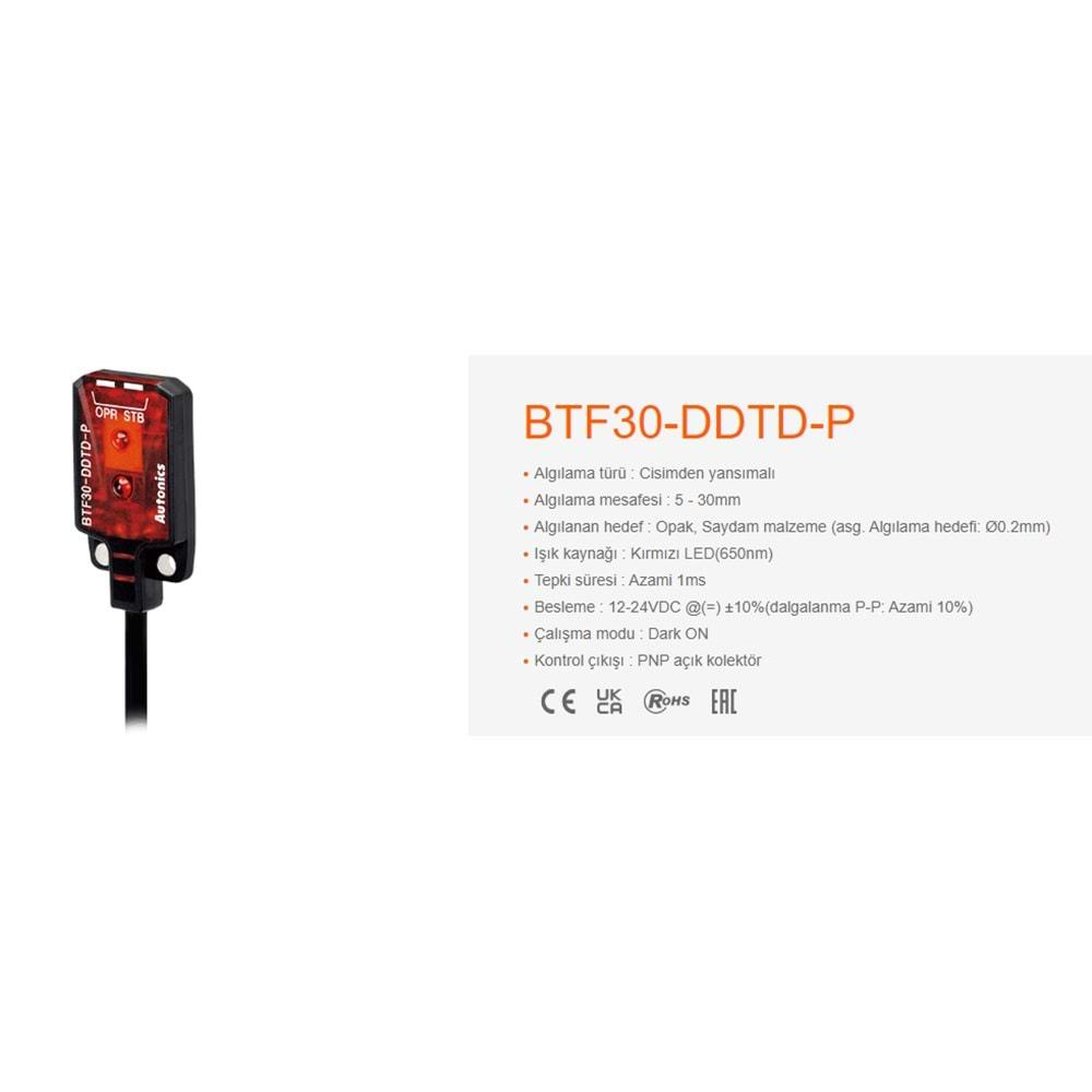 AUTONICS BTF30-DDTD-P (KÜBİK-30mm,PNP-NC,CİSİM FOTOSEL)