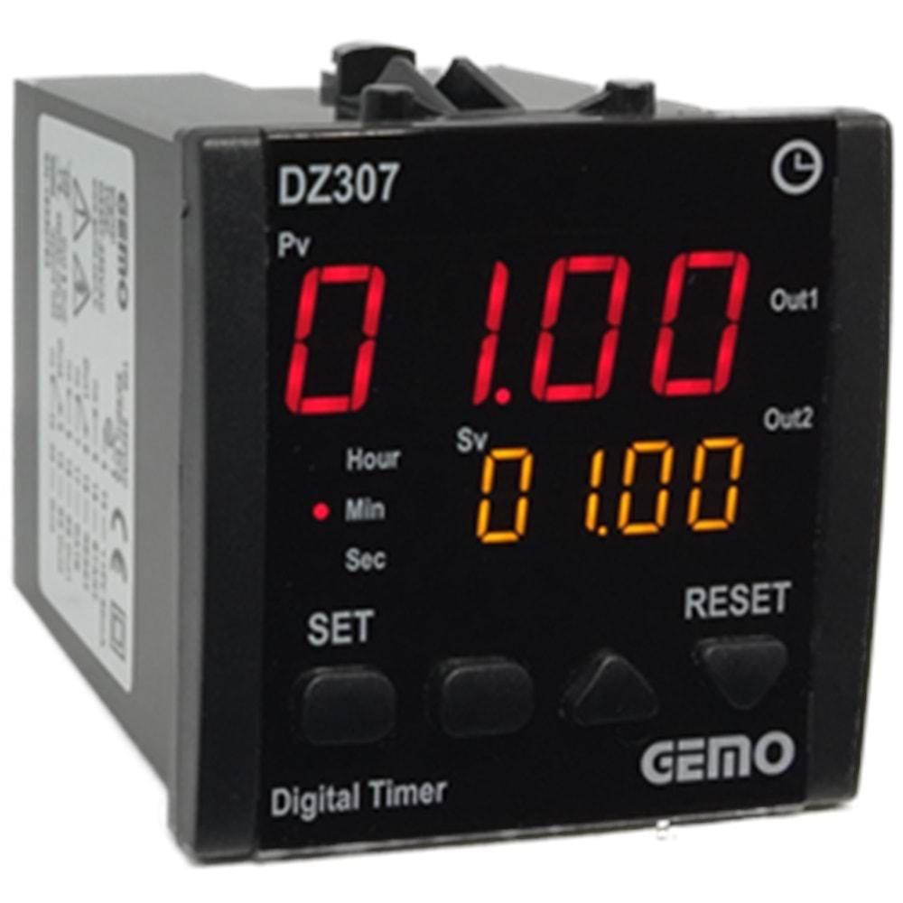 GEMO DZ307-230VAC (100..240Vac,72x72,FONK. ZAMAN RÖLE)