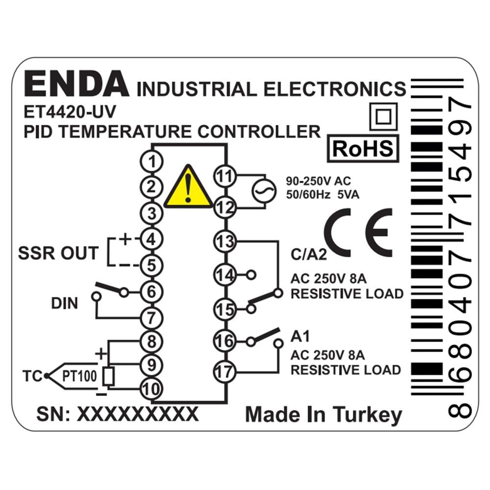 Enda ET4420-UV,48x48 220vac Isı Kontrol