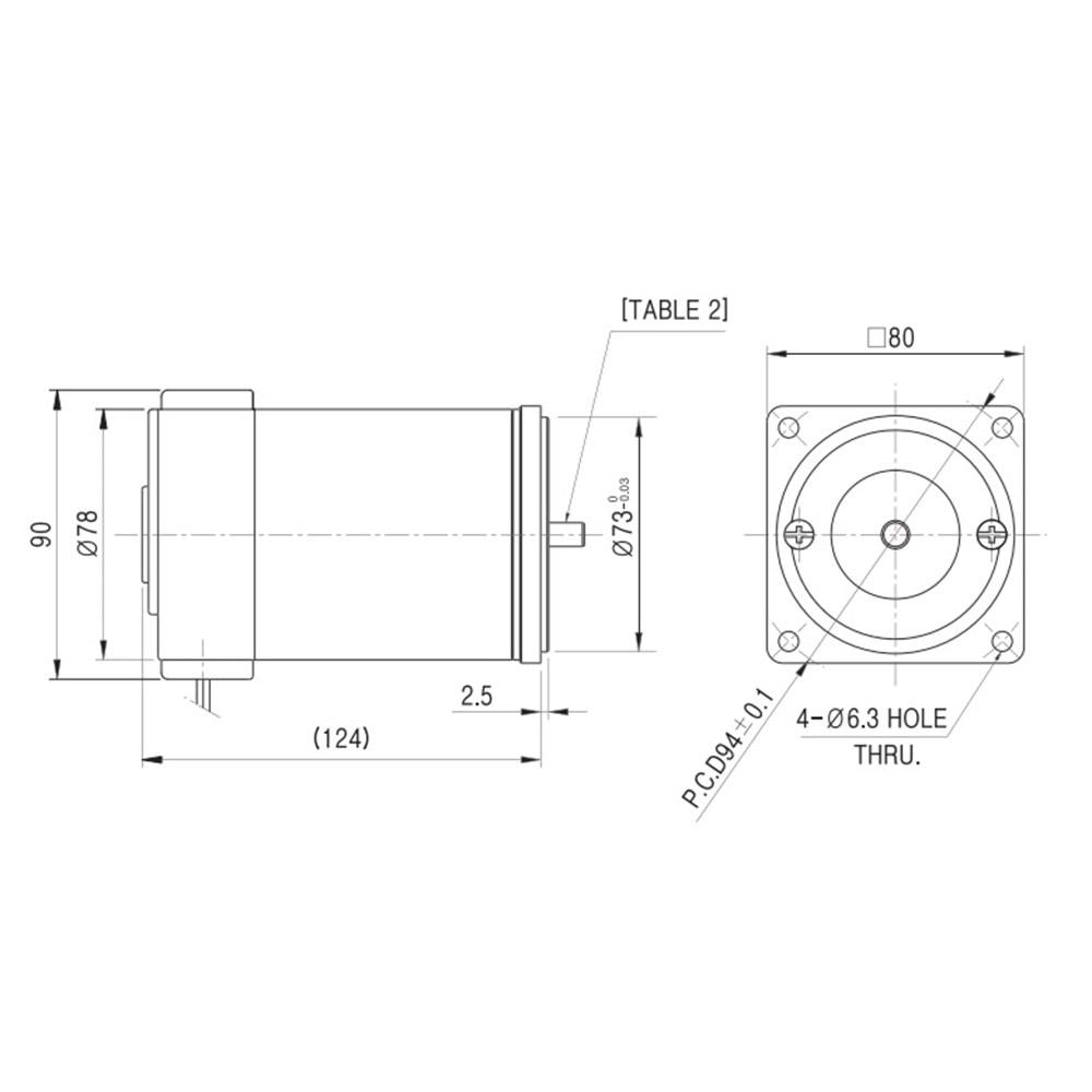 Excem D990-30B3 ,24vdc 90w 3000-Rpm Dc Motor