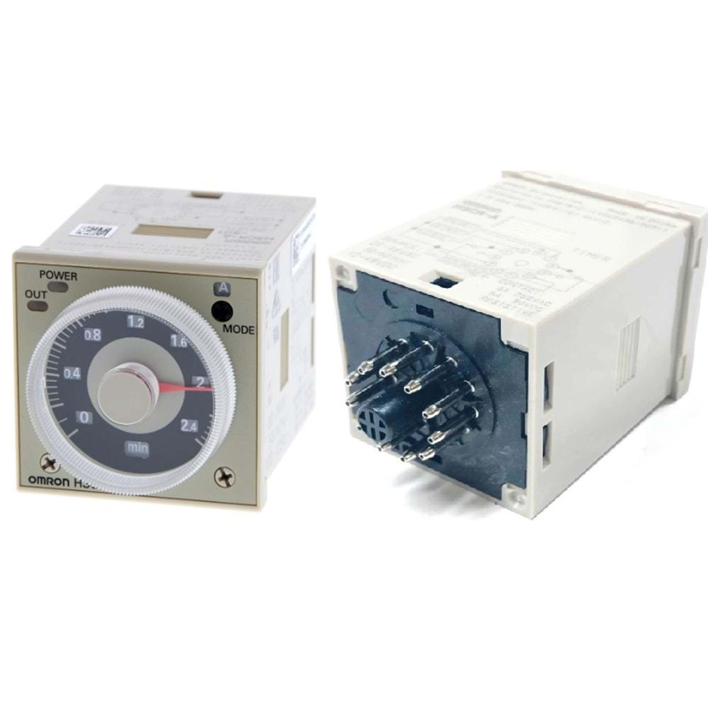 Omron H3CR-A-230 ,110v/220vac/dc 48x48 Yuvarlak-11 Pin Zaman Röle