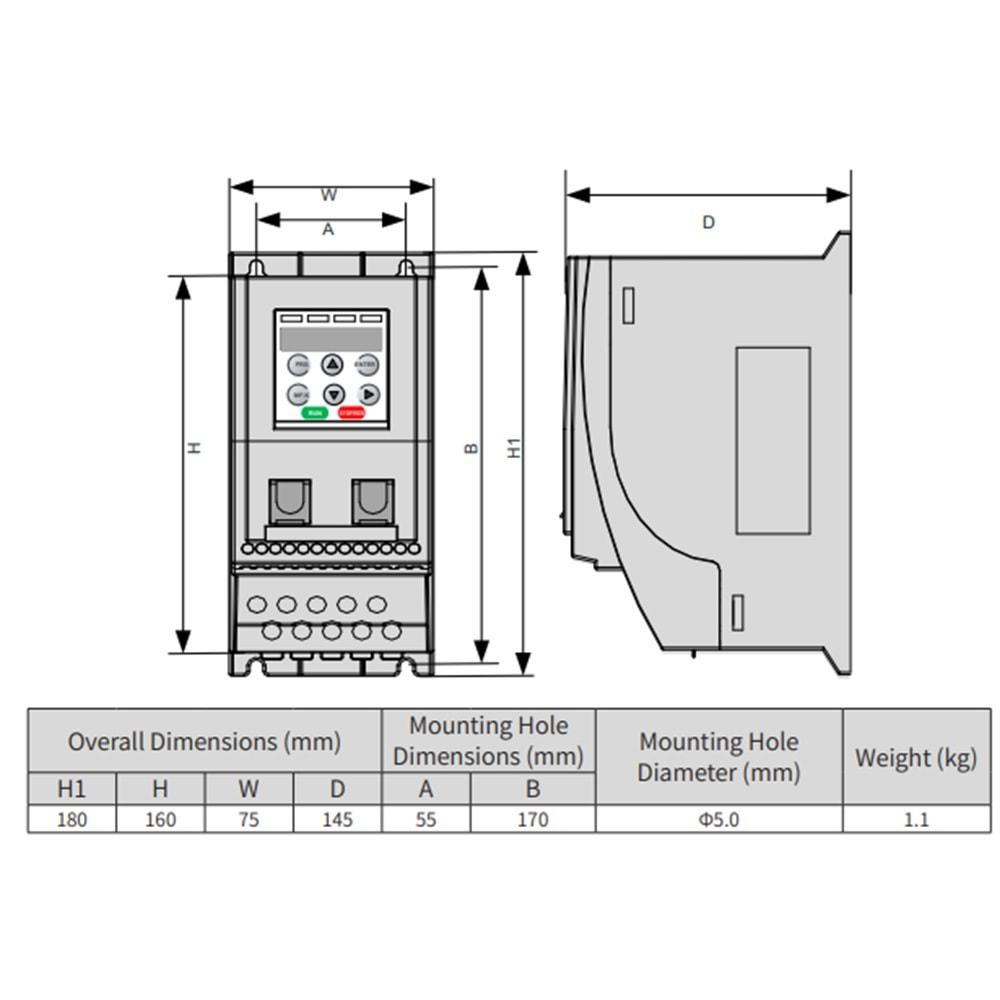 Inovance MD200S0.4B-INT ,MD200-0.4kw/220v Ac Motor Sürücü