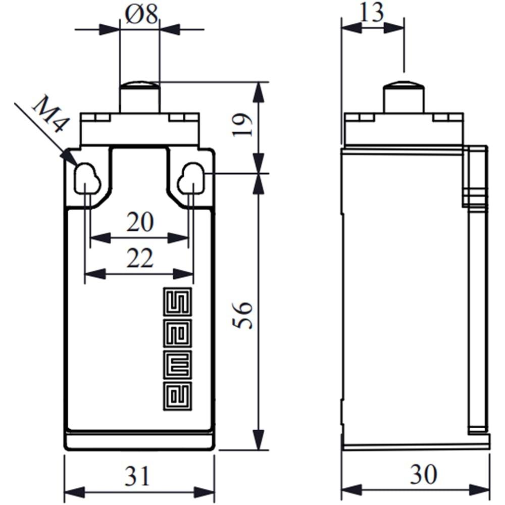 EMAS L5K13PUM211 (METAL-1NO/1NC,PİM,SINIR SİVİC)