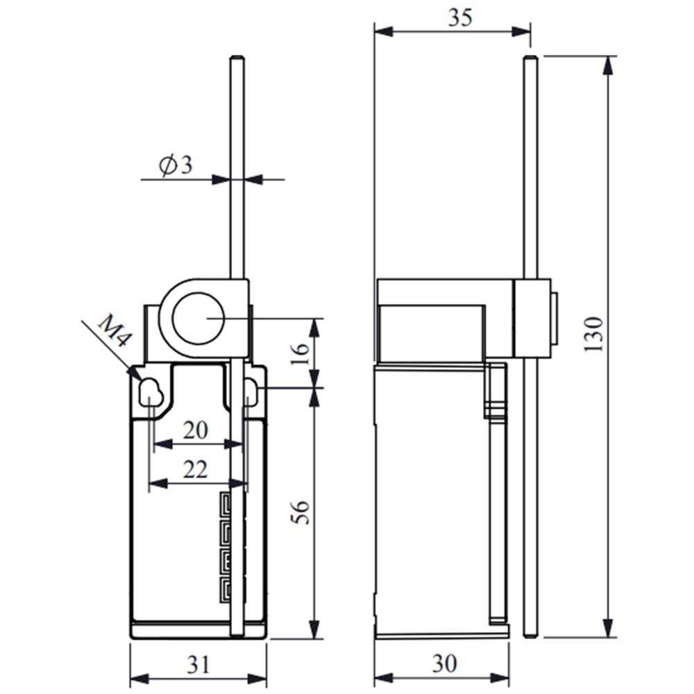 EMAS L5K13REM121 (PLASTİK-1NO/1NC,METAL ÇUBUK,SINIR SİVİC)