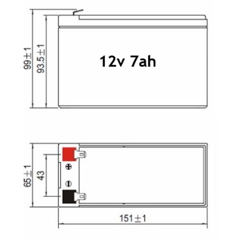 Orion ORN-1270 ,12v/7ah Kuru Akü