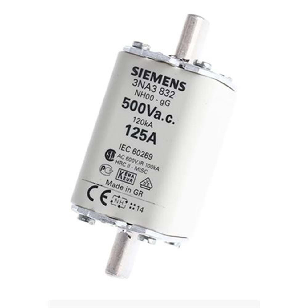 Siemens 3NA3832 ,NH00 gG/Yavaş 125a Bıçaklı Sigorta