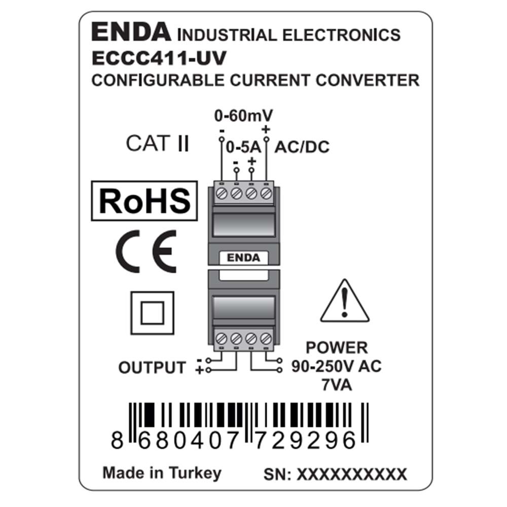 Enda ECCC411-LV ,Ray Tip ,24vac/dc Analog Çıkış Akım Konverter