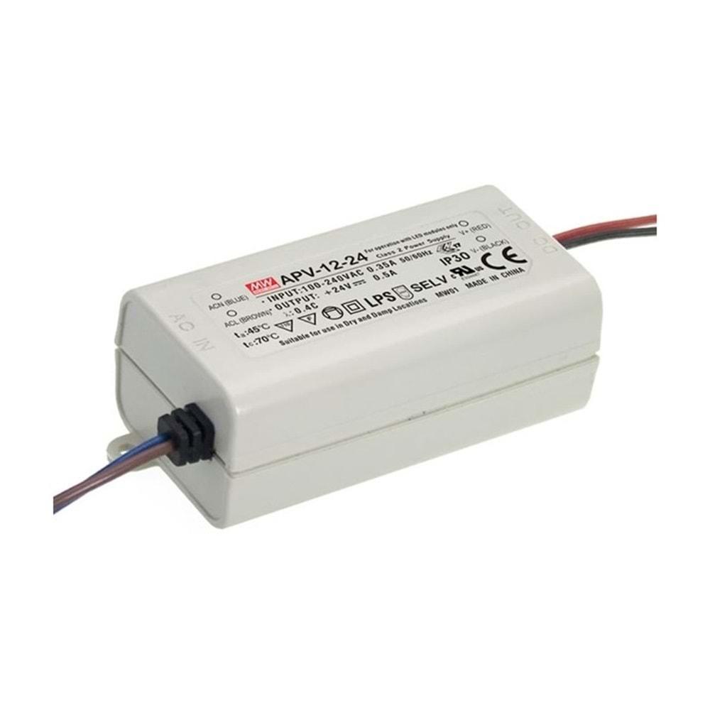 MEANWELL APV-12-24 (220Vac/24Vdc,12W/0.50A,RAY,GÜÇ KAYNAĞI)