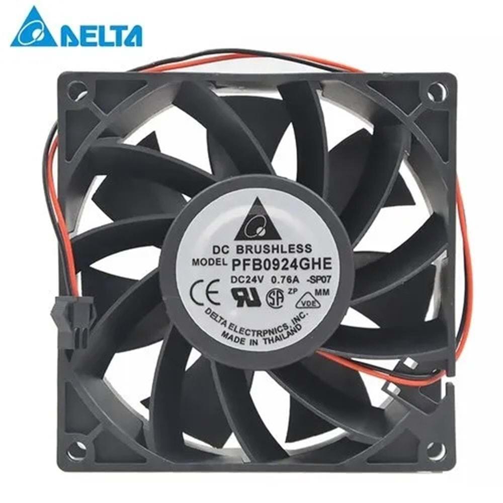 Delta PFB0924GHE ,92x38 24vdc 130-Cfm 2-Kablo Fan