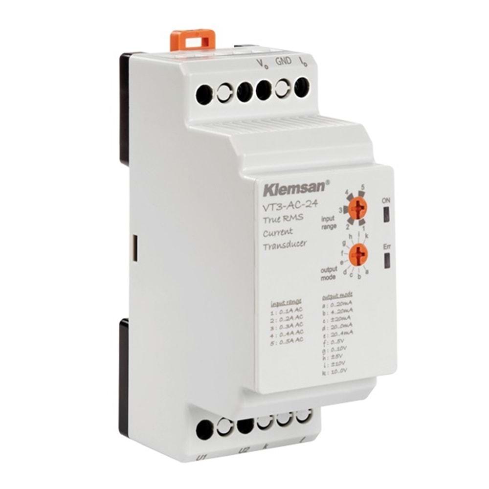 KLEMSAN VT3-AC-24 (24Vdc,0..10V,4..20mA,VOLT TRANSMITTER)