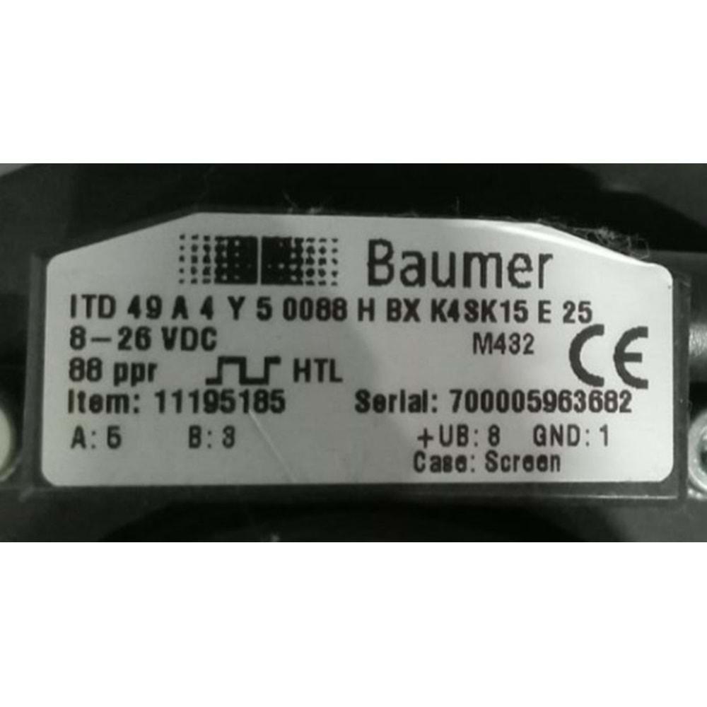 Baumer ITD49A4Y5-0088HBX-K4SK15E25 ,88 Pals Htl Enkoder