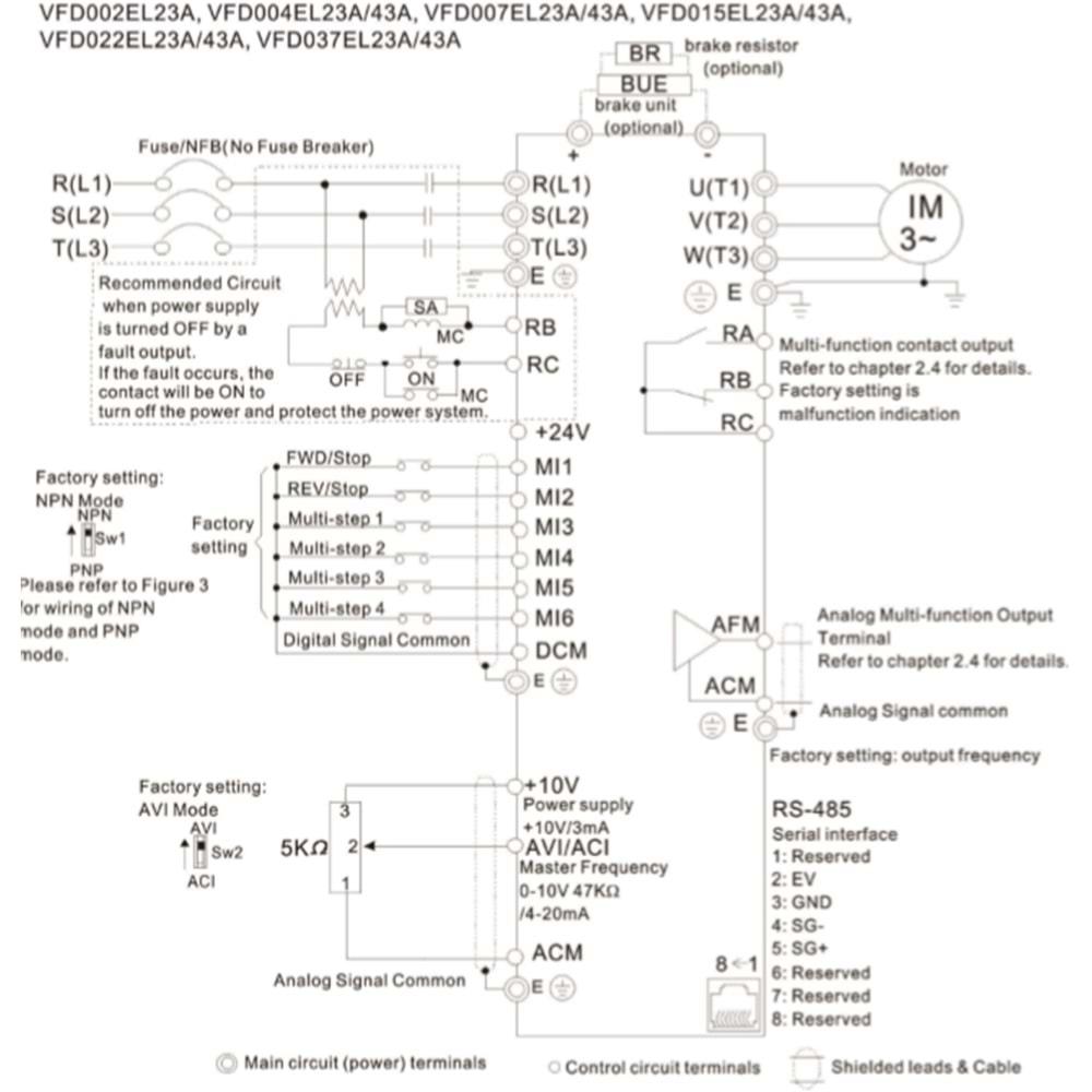 Delta VFD022EL43A ,EL-2.2kw/380v Ac Motor Sürücü