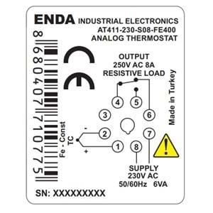 Enda AT411-SM-S08-FE400 ,48x48 24vac/dc Isı Kontrol