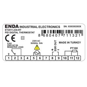 Enda ET2011-RT-230V ,77x35 220vac PT100 Isı Kontrol