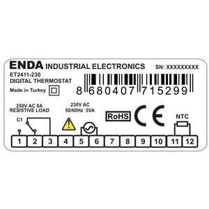 Enda ET2411-230 ,77x35 220vac Ntc Isı Kontrol