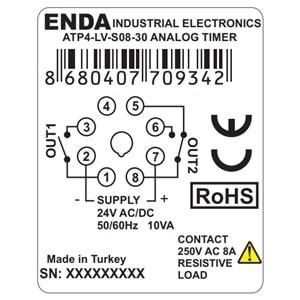 Enda ATP4-S08-UV-03 ,48x48 110v/220vac 3sn Zaman Röle