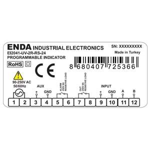 Enda EI2041-UV-RS-24 ,77x35 110v/220vac Analog Giriş RS485 Proses Gösterge