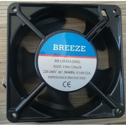 Breeze BR12038A2HSL ,120x38 220vac 153-Cfm 2-Kablo Fan