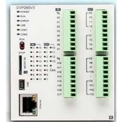 Delta DVP28SV311R ,16D/12-RÖLE Ethernet CanOpen Plc Cpu Modül