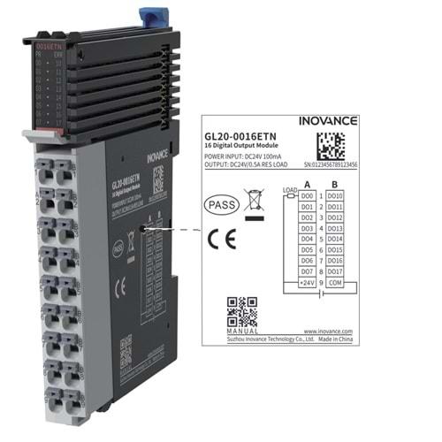 Inovance GL20-0016ETN ,16-NPN Çıkış Plc Ek/Genişleme Modül