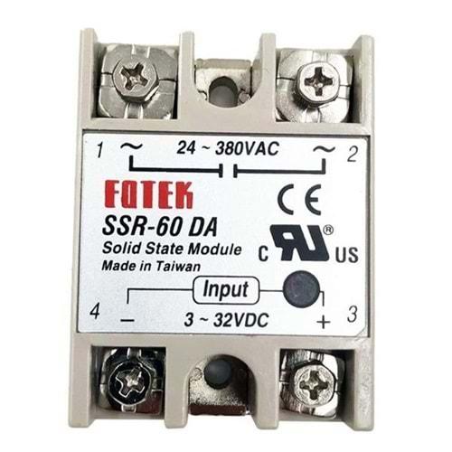 Fotek SSR-60DA ,380v/60a 3..32vdc 1-Faz DC-AC Ssr