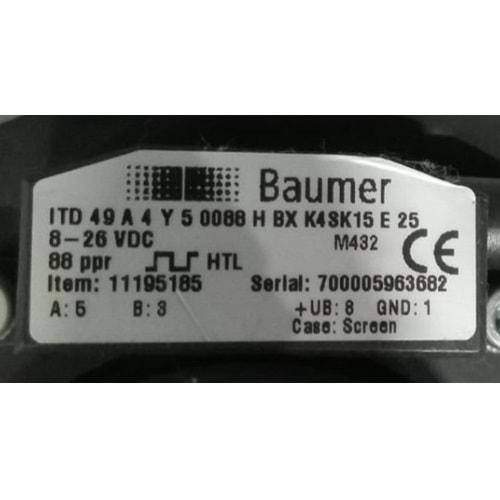 Baumer ITD49A4Y5-0088HBX-K4SK15E25 ,88 Pals Htl Enkoder