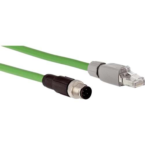 Sick YM2D24-050PN1MRJA4 (2106184) ,M12-4P/Düz RJ45-8P8C Kablo-2mt Blendajlı Ethernet Kablo