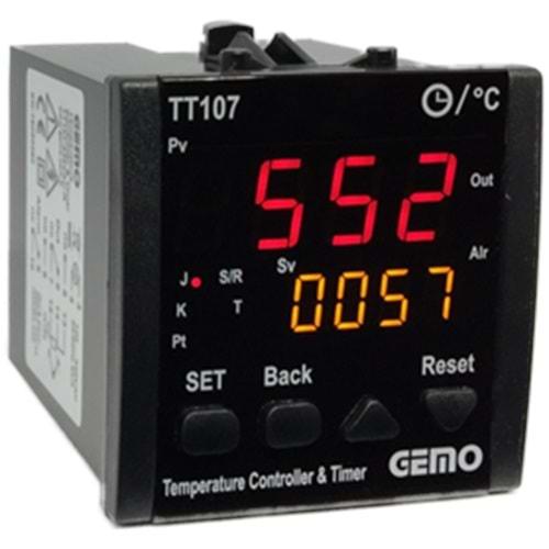 GEMO TT107-230VAC-R-S (100..240Vac,72x72,RÖLE,ISI KONTROL)