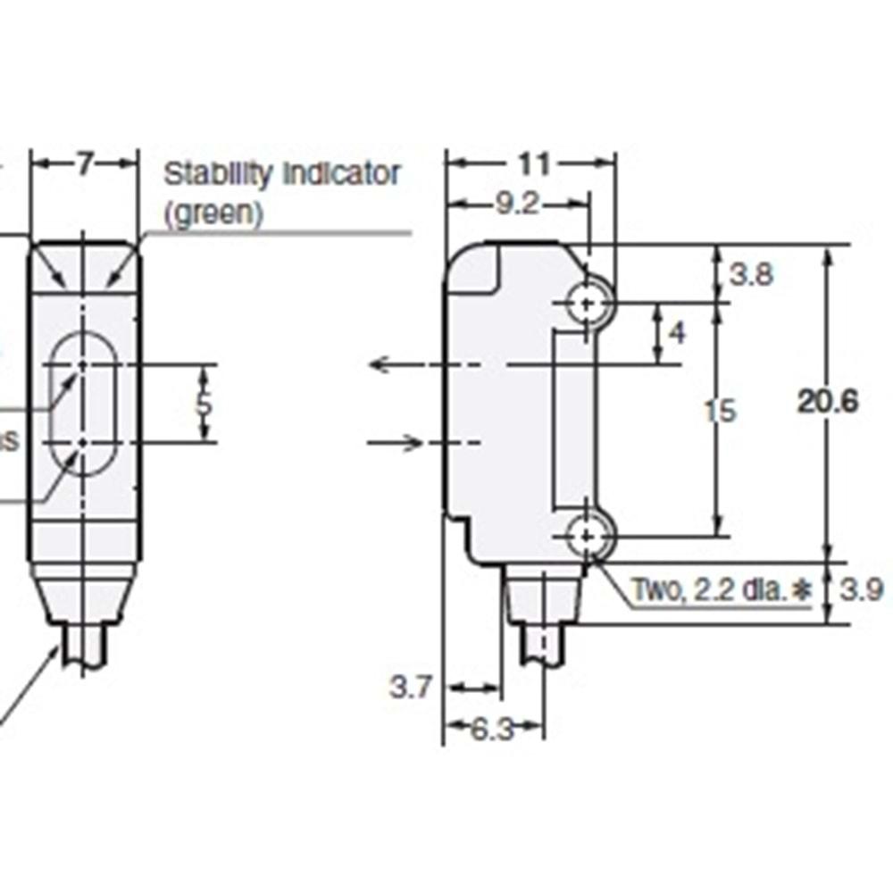 Omron E3T-SL24 5M ,Kübik/30mm PNP-NO 3-Kablo Cisim Fotosel