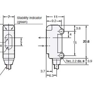 Omron E3T-SL24 5M ,Kübik/30mm PNP-NO 3-Kablo Cisim Fotosel