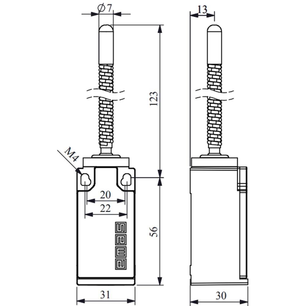 EMAS L5K13SOM102 (PLASTİK-1NO/1NC,SPİRAL,SINIR SİVİC)