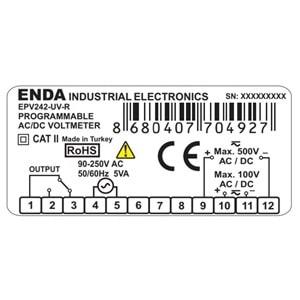 Enda EPV242-UV-R ,77x35 220vac AC/DC Voltmetre